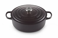 Cocotte Signature en fonte emaillee Ronde Basse 30 cm Noir Mat